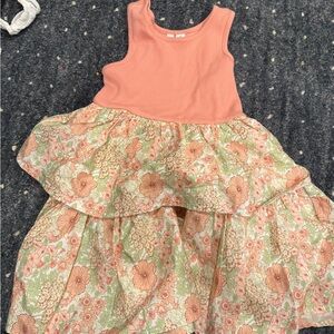 Janie and Jack Peach and Floral Kids Dress
